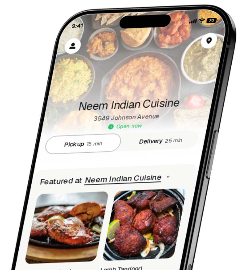 Neem Indian Cuisine app preview