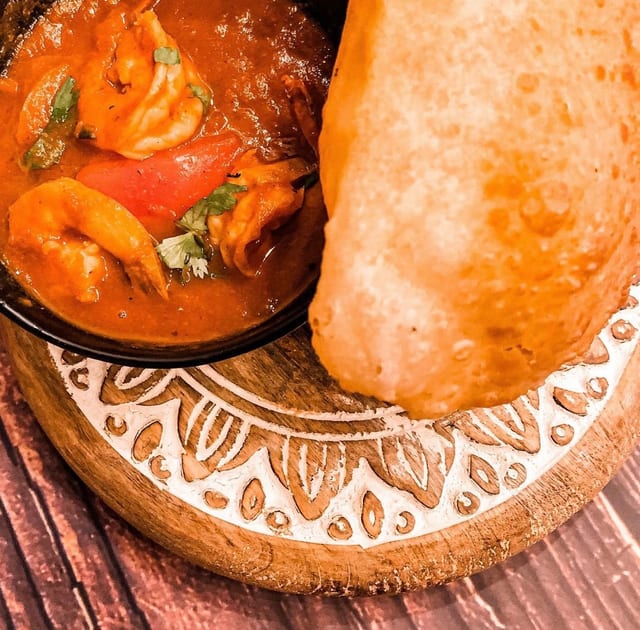 Poori and Shrimp.